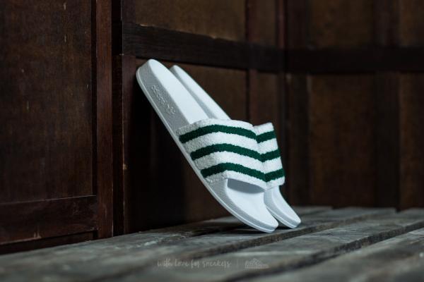 adidas Adilette Ftw White/ Sub Green/ Ftw White