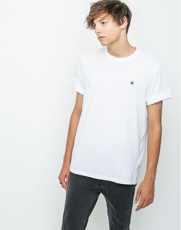 Jednobarevná Converse Core Left Chest CP Crew white