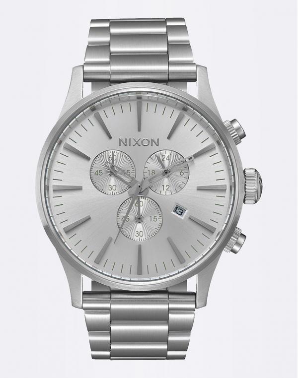 Hodinky Nixon Sentry Chrono All Silver