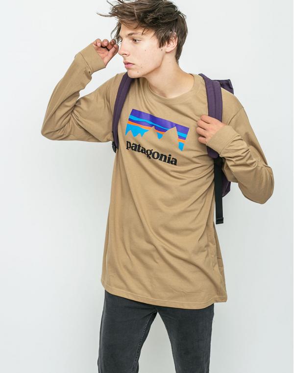 Logo tee Patagonia Shop Sticker Mojave Khaki