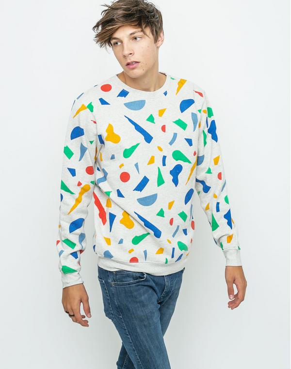 Mikina Thinking MU Abstract - Cocolia White Melange