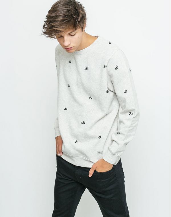Mikina Thinking MU Pandas Sweat White Melange