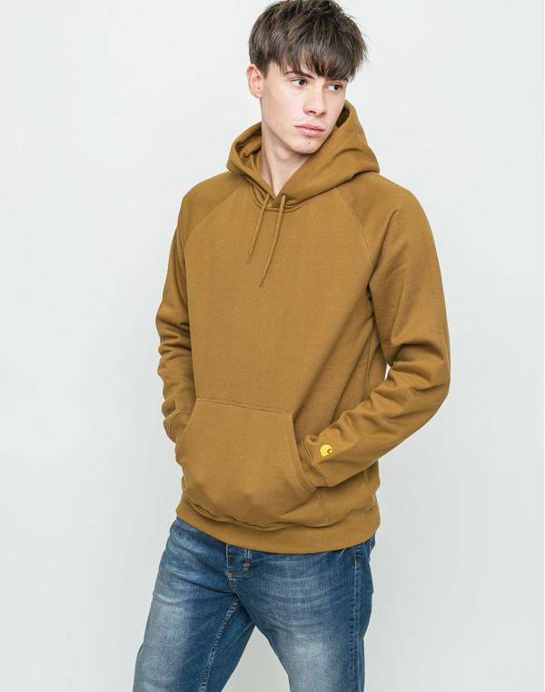 Mikina Carhartt WIP Hooded Chase Hamilton Brown / Gold