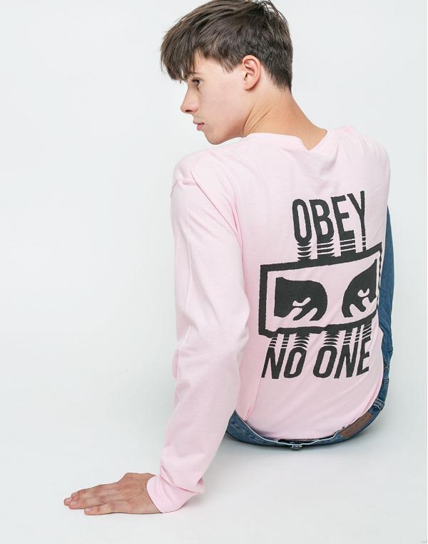 Logo tee Obey No one Pink