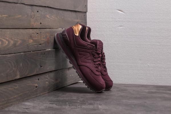 New Balance 574 Burgundy/ Gold