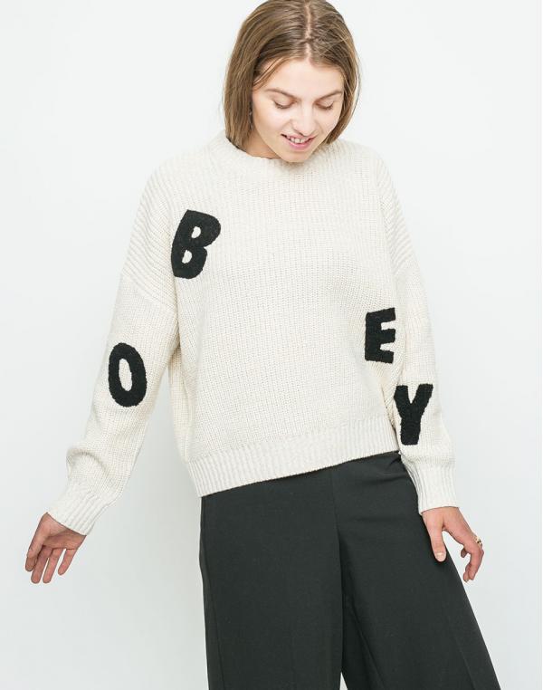 Svetr Obey Jumbled Crew Cream