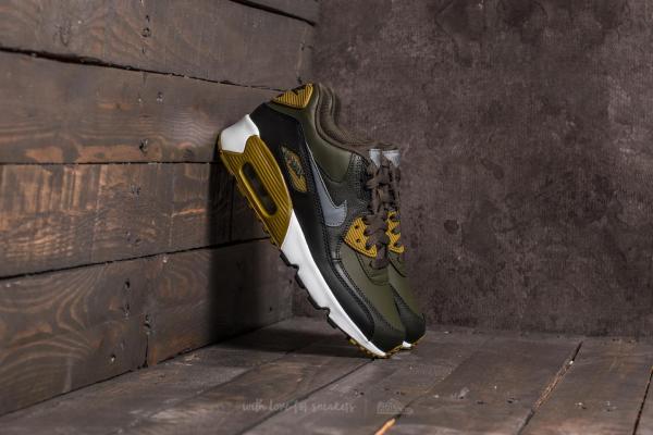 Nike Air Max 90 Leather (GS) Cargo Khaki/ Cool Grey-Black