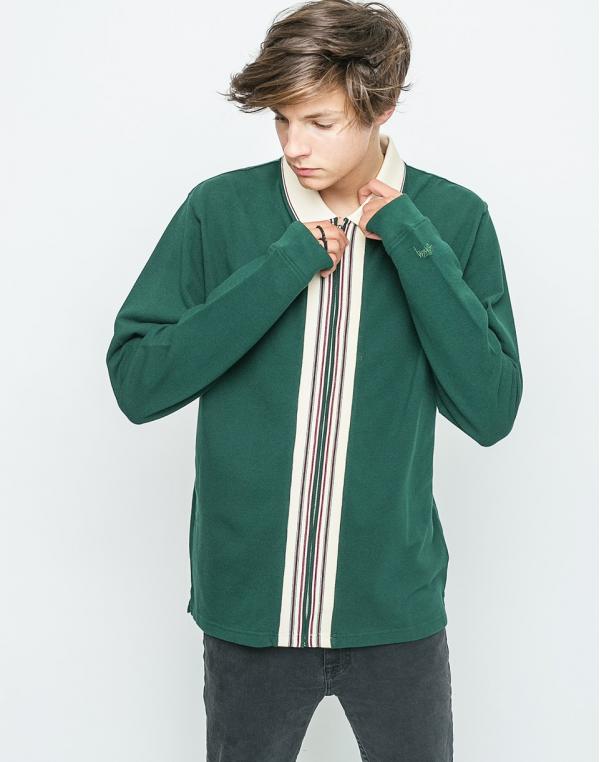 Mikina Stussy Full Zip Polo Forest