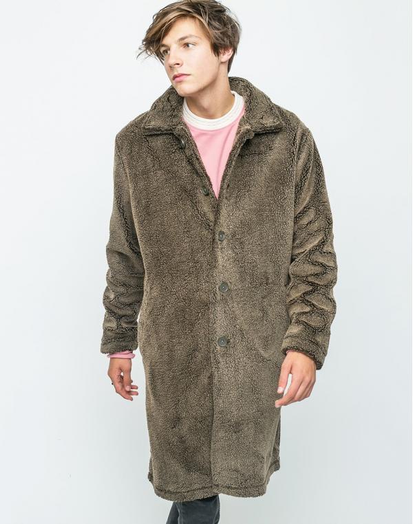 Kabát Stussy Sherpa Mac Brown