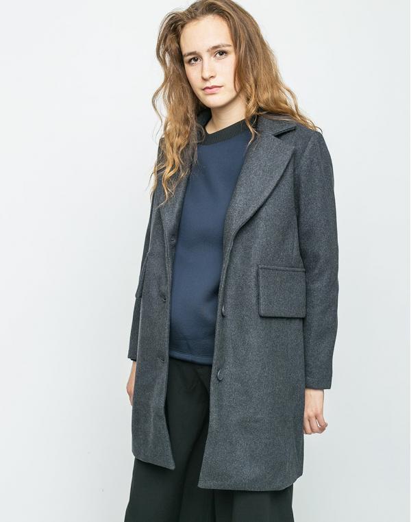 Kabát Makia Wool Coat Dark Grey