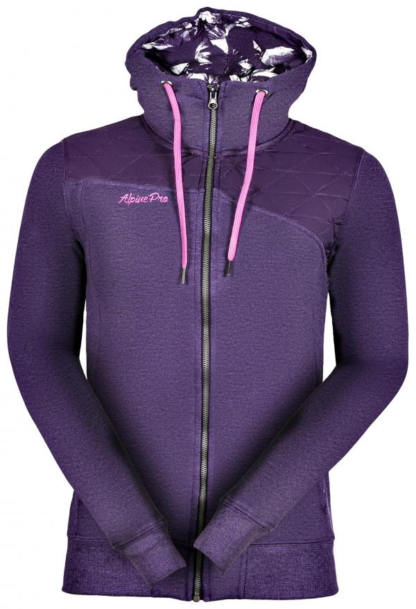 ALPINE PRO REMINA RŮŽOVÁ / FIALOVÁ Dámská Mikina XS