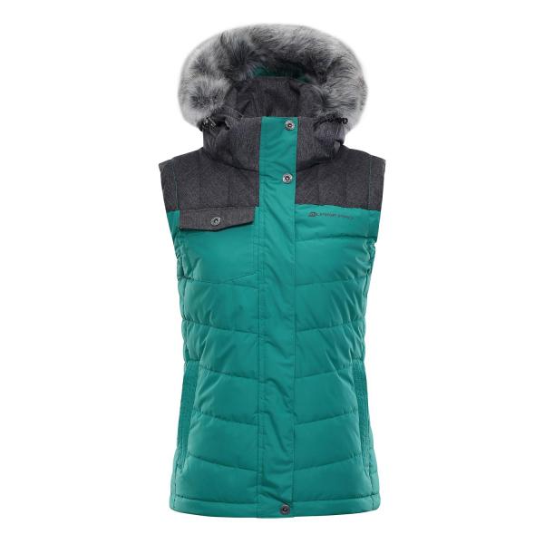 ALPINE PRO ADYLANNA ZELENÁ / TYRKYSOVĚ ZELENÁ Dámská Vesta L