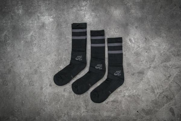 Nike SB 3 Pack Crew Socks Black/ Anthracite