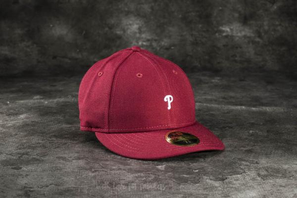 New Era 59Fifty Low Profile Mini Logo Philadelphia Phillies Cap Burgundy