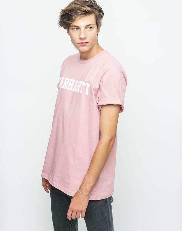 Logo tee Carhartt WIP College Soft Rose/White