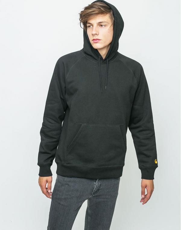 Mikina Carhartt WIP Hooded Chase black/gold