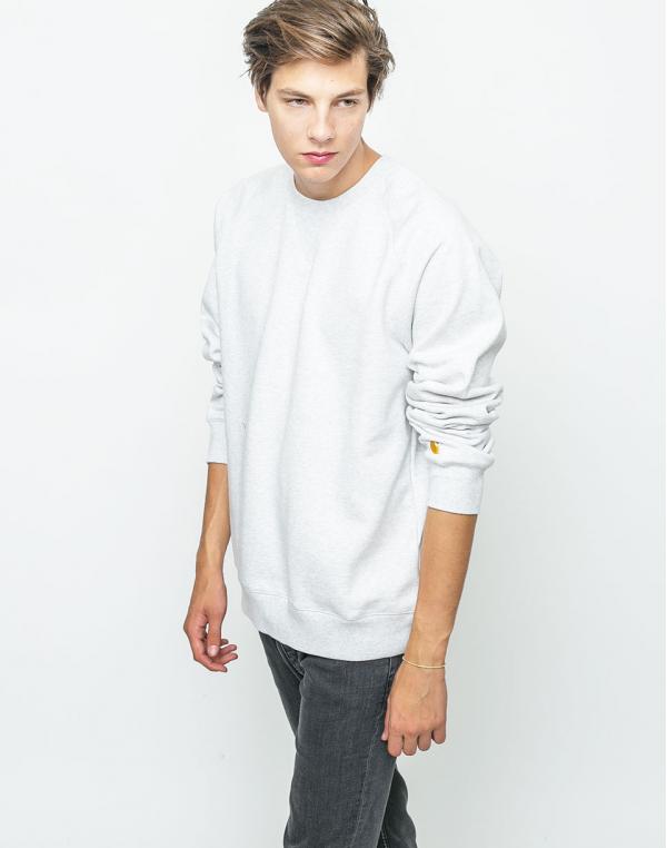 Mikina Carhartt WIP Chase Ash Heather/Gold
