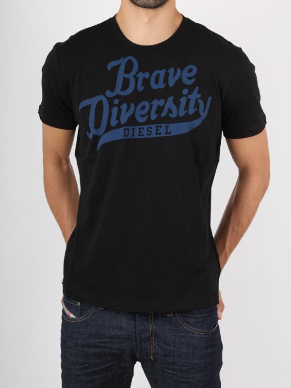Tričko Diesel T-BRAVE-DIVERSITY-R MAGLIETTA Černá