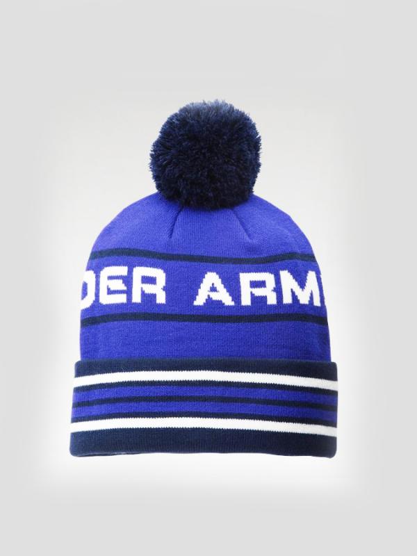 Čepice Under Armour Women's Retro Pom Beanie Modrá