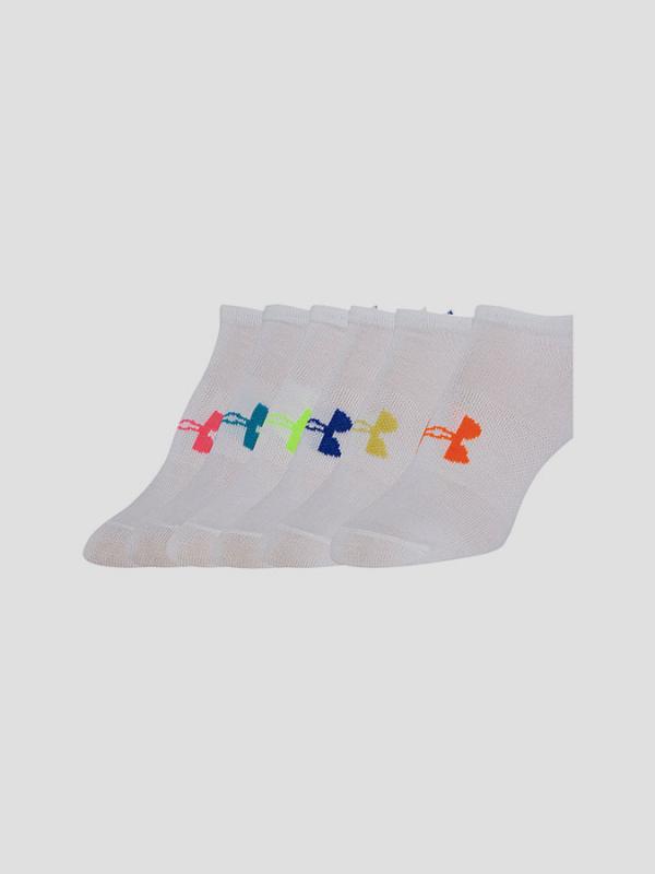 Ponožky Under Armour Girls Solid 6 Pks No Show Bílá