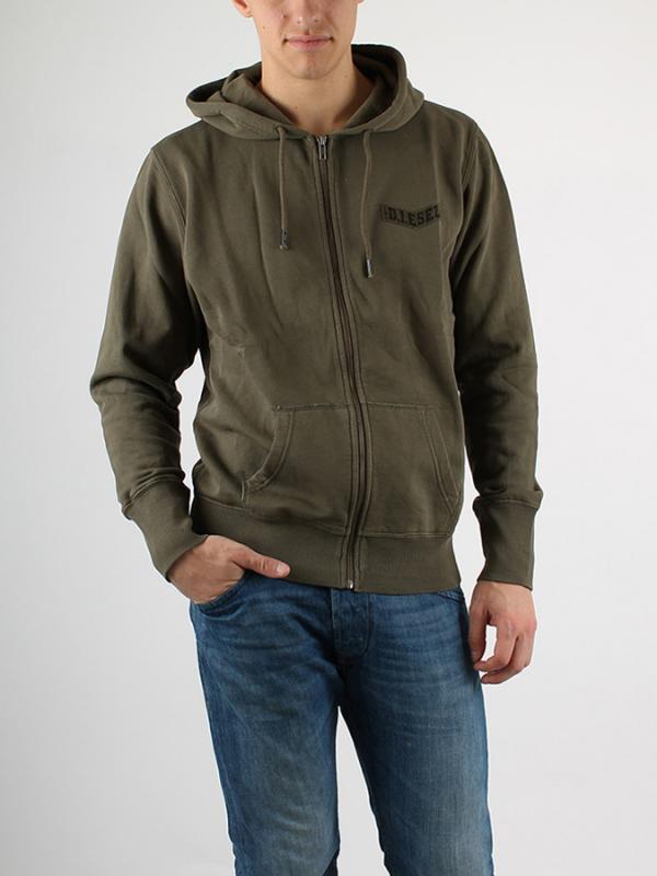 Mikina Diesel S-D-P FELPA OVERDYED COTTON SW Zelená