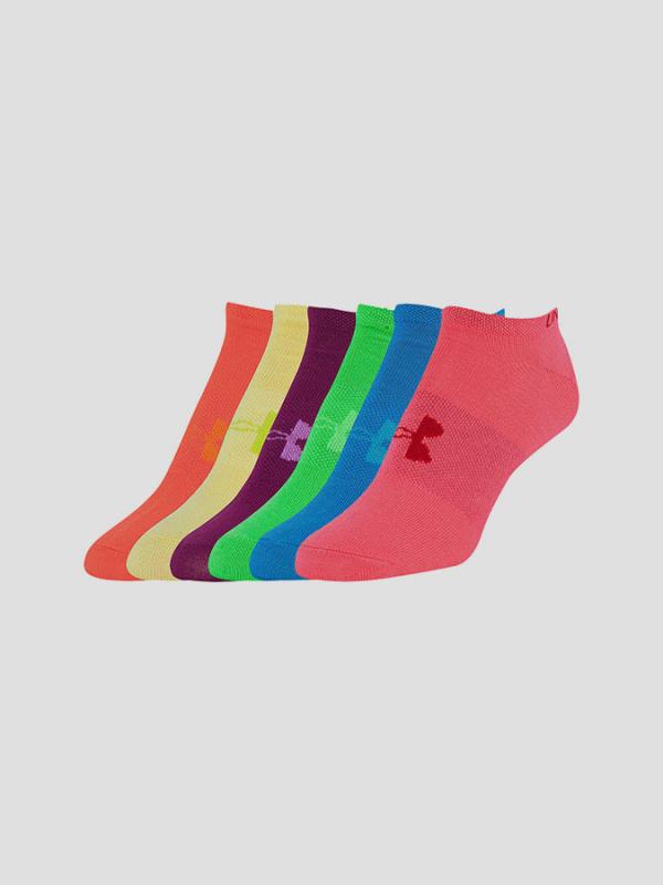 Ponožky Under Armour Girls Solid 6 Pks No Show Barevná