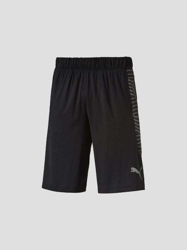 Kraťasy Puma KNIT GRAPHIC SHORT black-w Asphalt Černá