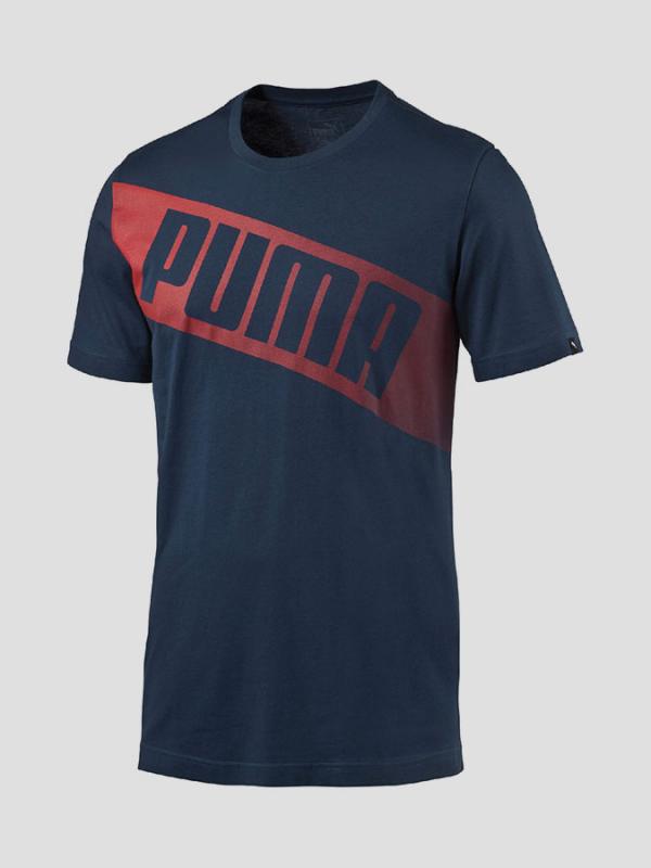 Tričko Puma FUN BIG LOGO Graphic Tee blue wing teal Modrá