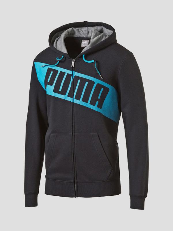 Mikina Puma FUN BIG LOGO Hd Sweat JktTR black Černá