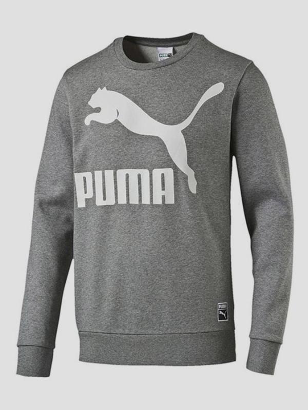 Mikina Puma Archive Logo Crew medium gray heather Šedá