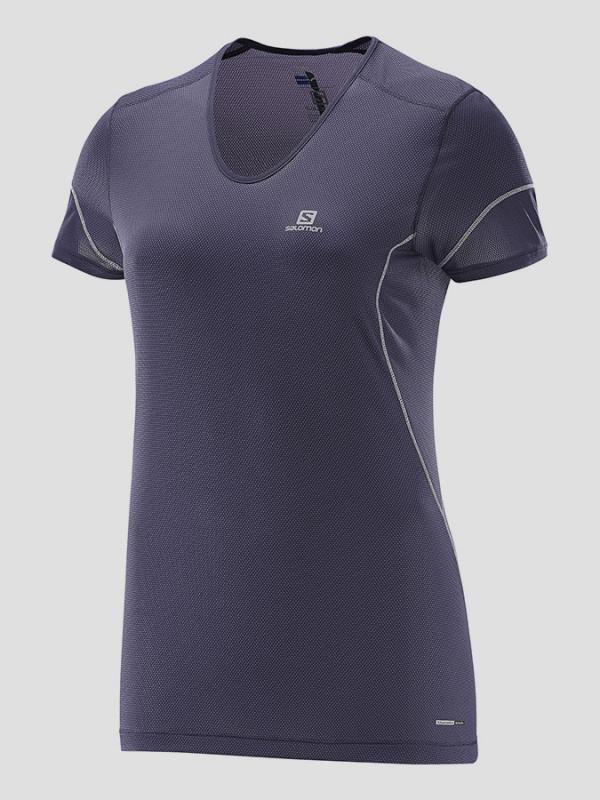 Tričko Salomon TRAIL RUNNER TEE W Nightshade Fialová