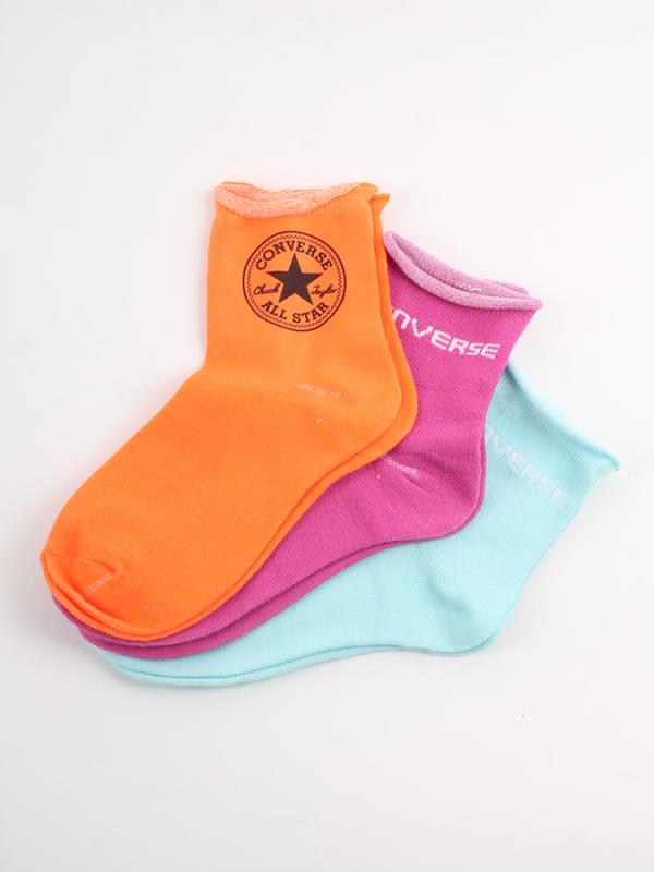 Ponožky Converse 3 Pack Women Quarter Stamp Logo Flat Knit Oranžová
