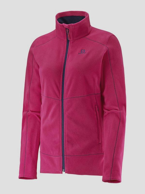 Mikina Salomon CONTOUR FZ MID W Gaura Pink Růžová