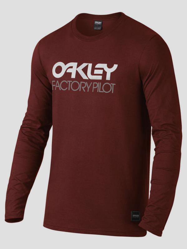 Tričko Oakley FP LOGO L/S TEE Červená