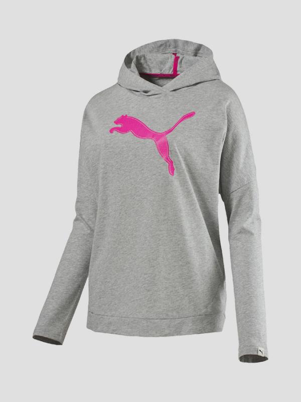 Mikina Puma EVO Cover up W Light Gray Heather Šedá