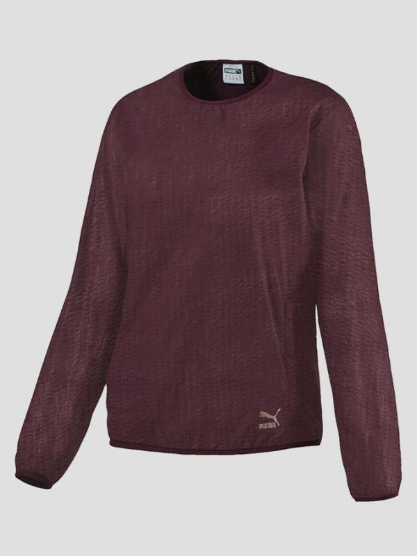 Mikina Puma Evo Embossed Crew Sweat Winetasting Hnědá