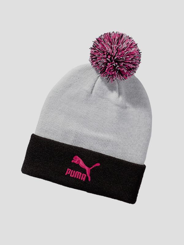 Čepice Puma Female pom pom beanie Whi Barevná
