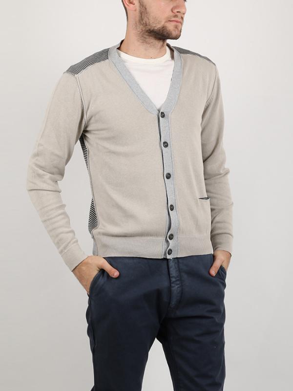 Svetr Replay COTTON LINEN ENZIME WASH Šedá