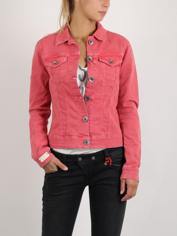 Bunda Replay 10 OZ FRESH BLUE STRETCH DENIM Růžová