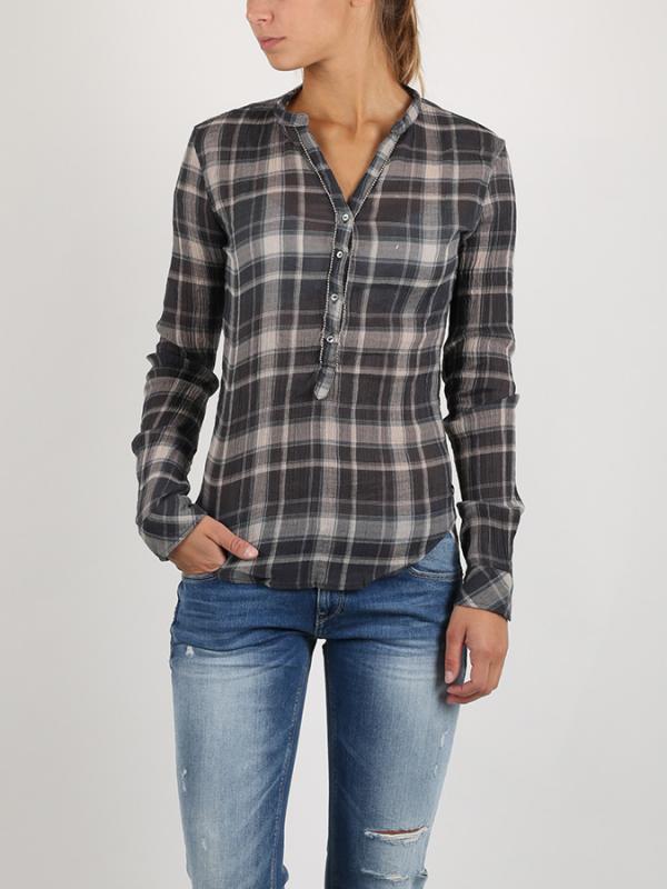 Košile Replay CHECKED Y/D COTTON CREPE Barevná