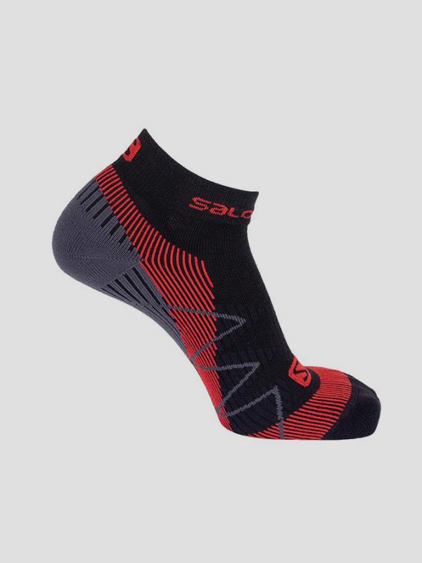 Ponožky Salomon SPEEDCROSS WARM BLACK/MATADOR-X Červená