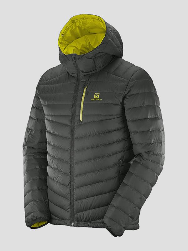 Bunda Salomon HALO DOWN HOODIE M ASPHALT Černá