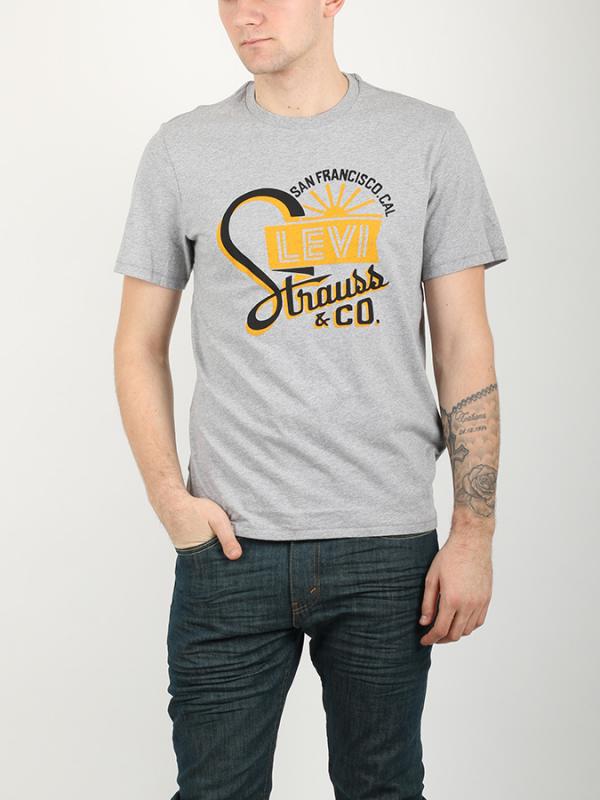 Tričko LEVI'S GRAPHIC SETIN NECK 2 SIGN MIDTONE GRAY Šedá