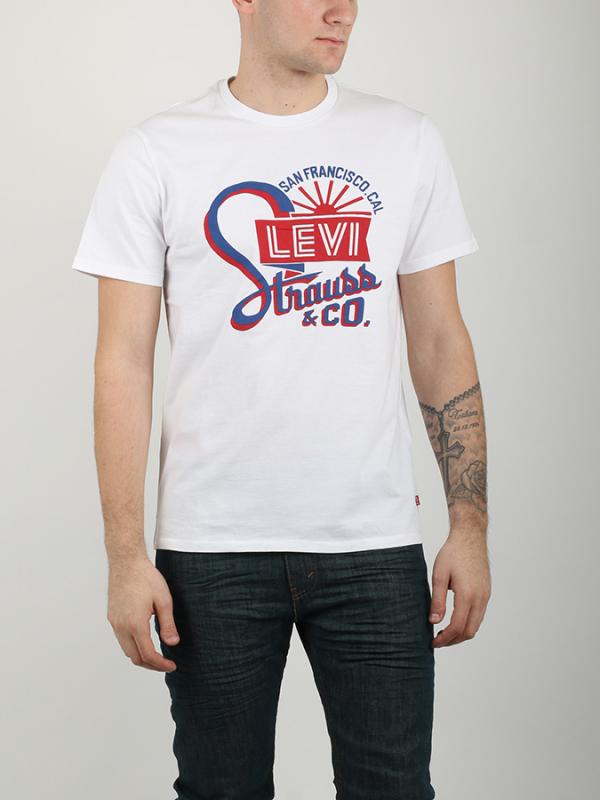 Tričko LEVI'S GRAPHIC SETIN NECK 2 SIGN WHITE GRAPHIC Barevná