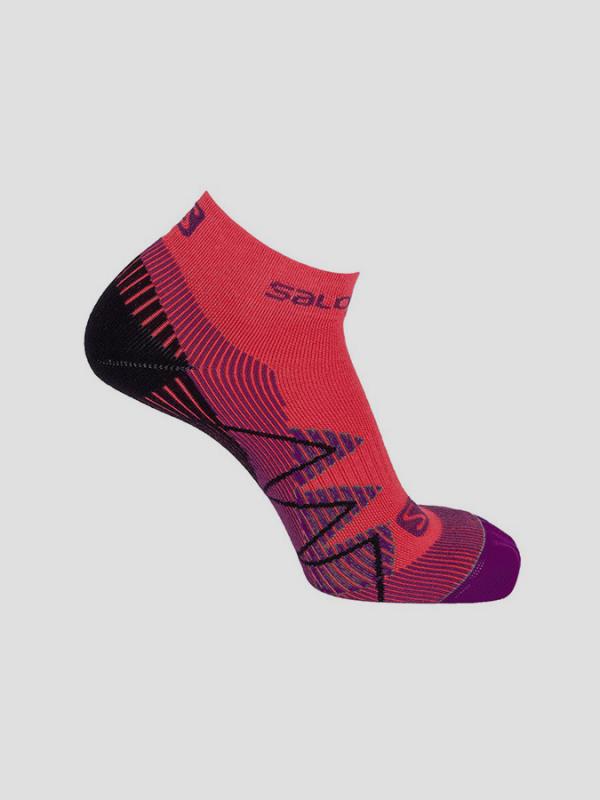 Ponožky Salomon SPEEDCROSS WARM LOTUS PINK/BLACK Červená