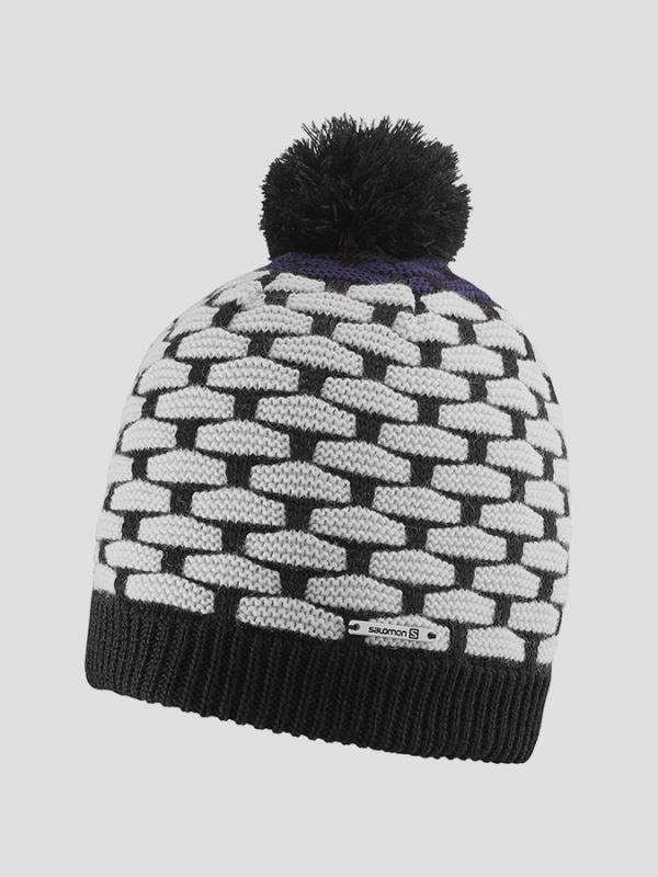 Čepice Salomon POLY BEANIE BLACK/White/NIGHTSHADE GREY Barevná