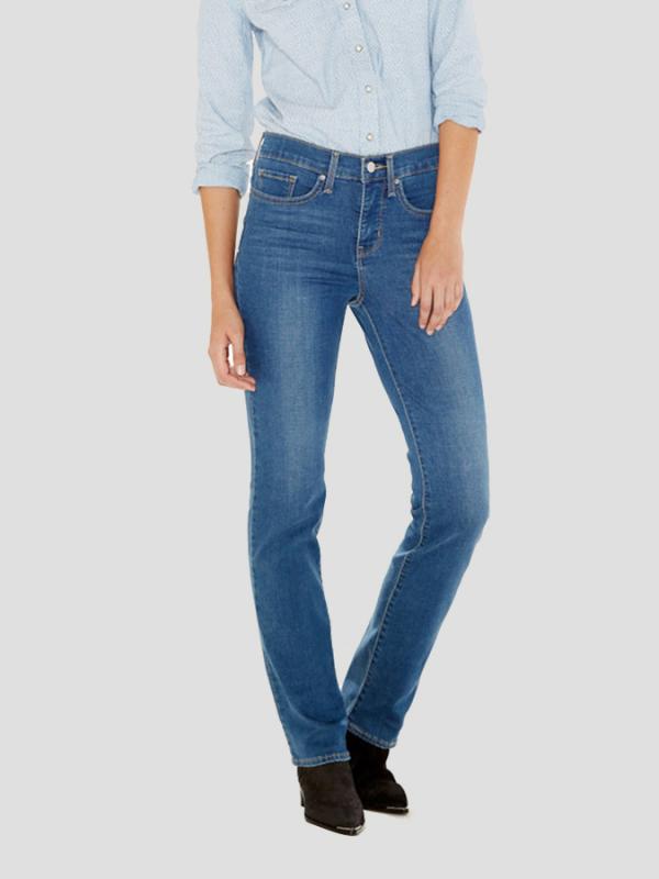 Džíny LEVI'S 314 SHAPING STRAIGHT WORN BLUE Modrá