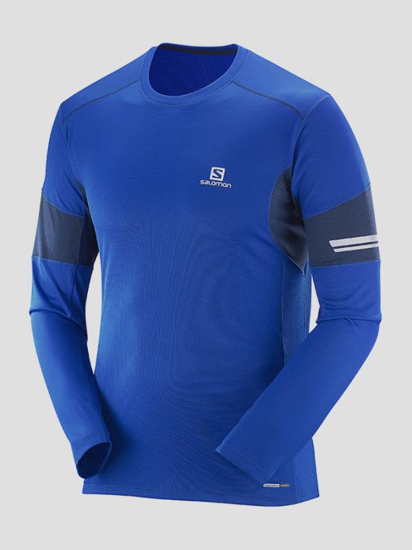 Tričko Salomon AGILE LS TEE M Blue Yonder/BIG BLUE-X/BL Modrá