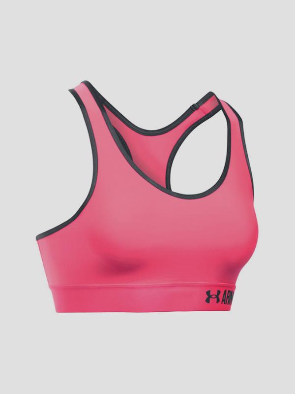 Kompresní podprsenka Under Armour Mid Solid Růžová