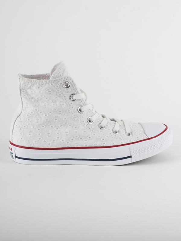 Boty Converse Chuck Taylor All Star HI Eyelet Stripe Bílá